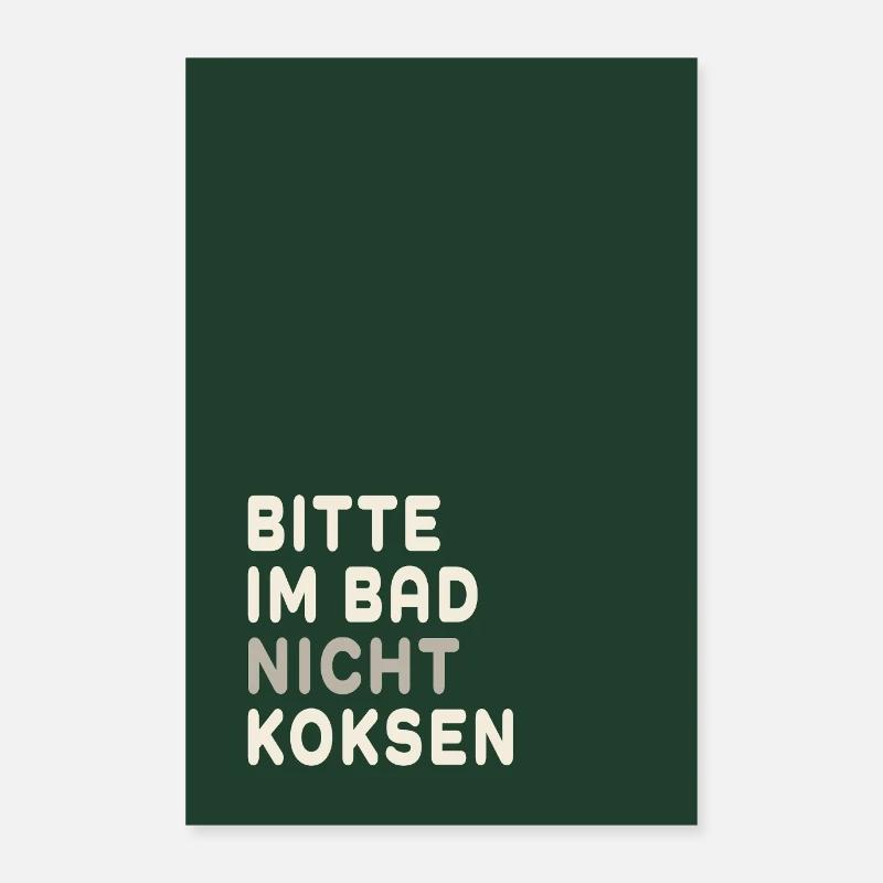 Minimal Statement – Design vert foncé et crème Poster 60 x 90 cm