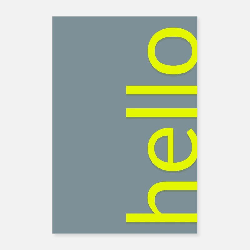 Hello – Modern Minimal Typografie Design Poster 60x90 cm