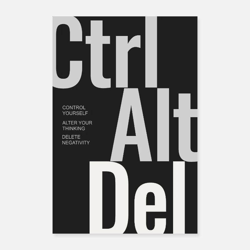 CTRL ALT DEL – Typografie Poster Minimal Design Poster 60x90 cm