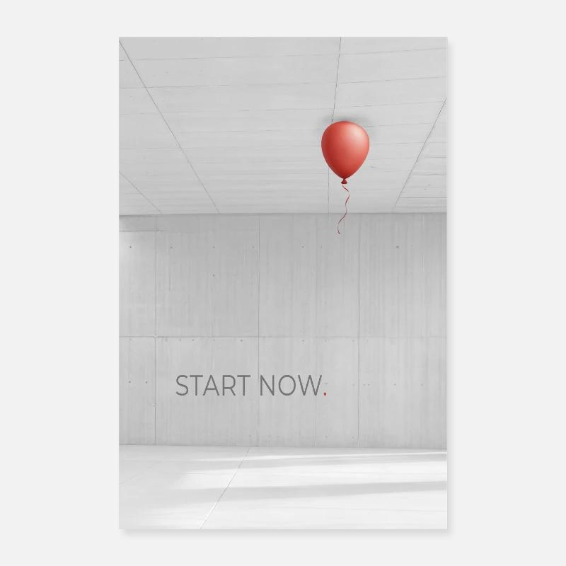 Commencez maintenant Affiche de motivation Minimaliste Poster 60 x 90 cm