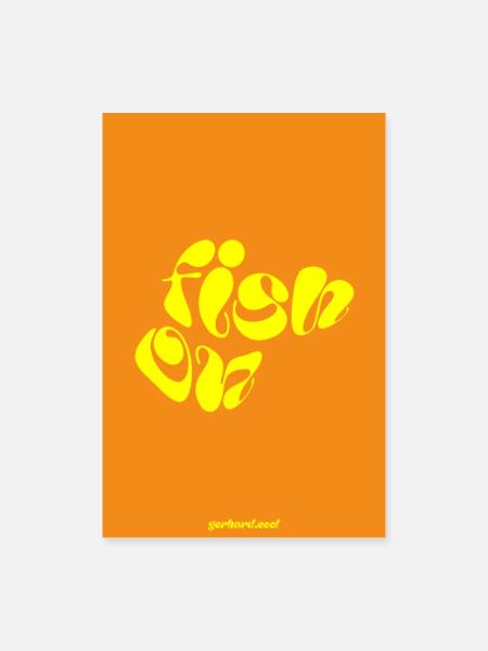 Fish on - Poster 60x90 cm - Weiß