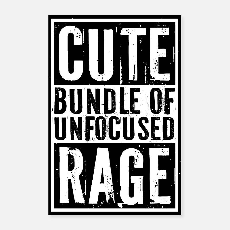Funny Cute Bundle Of Unfocused Rage Rainbow Goth Poster 24" x 35" (60x90 cm)