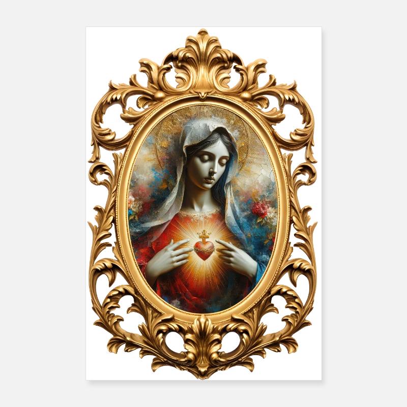 Holly Mary Maria Madonna Mariana Virgin Mary Holy Poster 24" x 35" (60x90 cm)