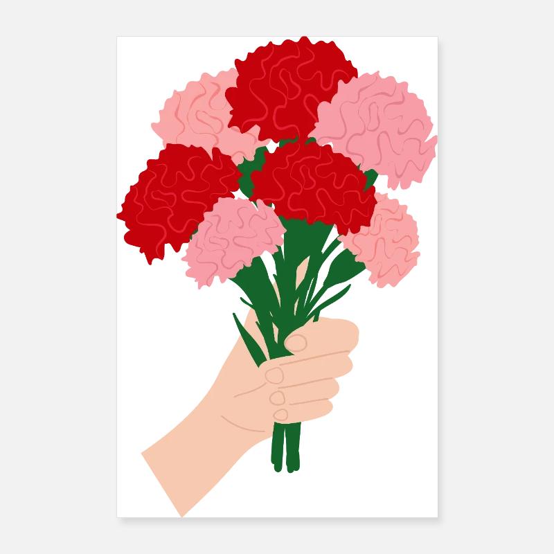 Pour vous- Fleur d’œillet rouge3 Poster 60 x 90 cm