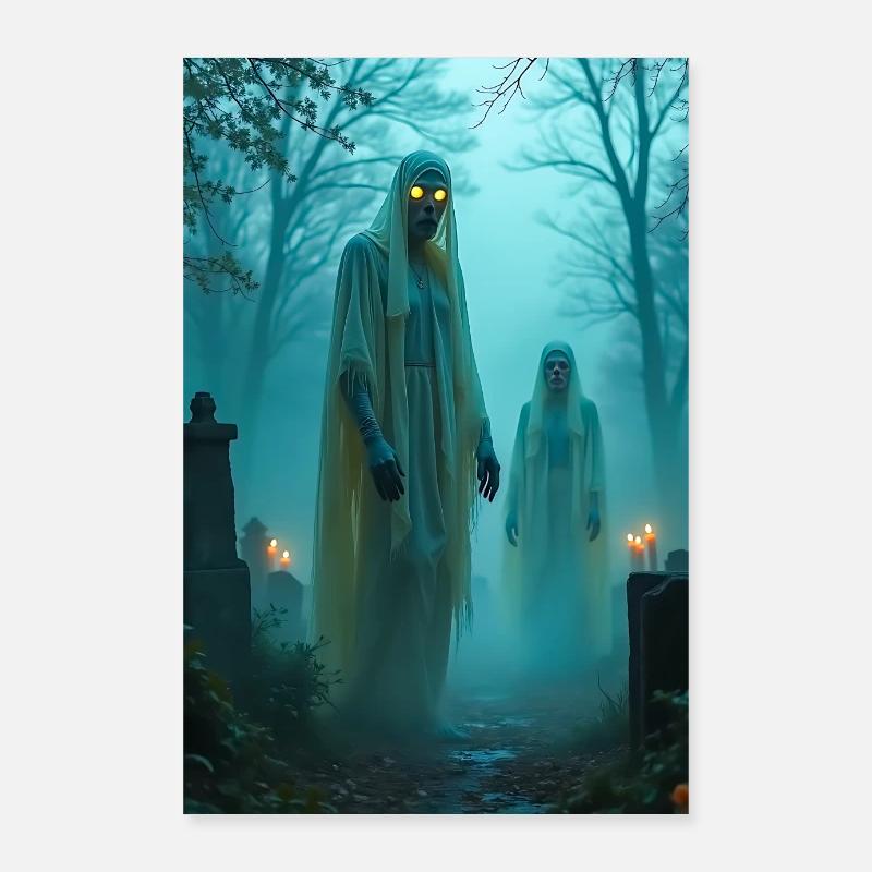 Dziady, Slavic ancestor spirits haunting graveyard Poster 24" x 35" (60x90 cm)
