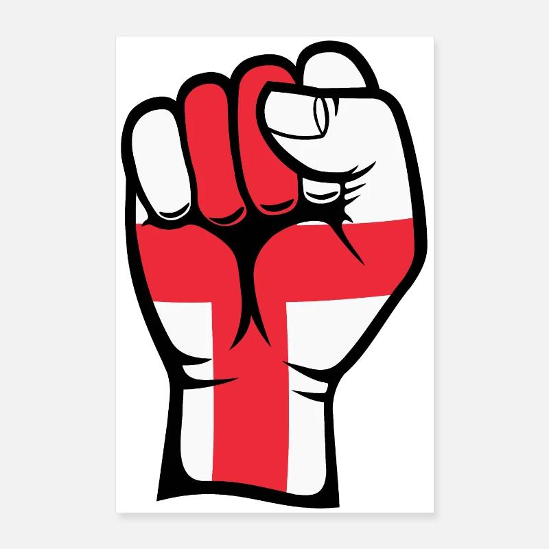 Poing nordique avec drapeau du Danemark Poster 60 x 90 cm