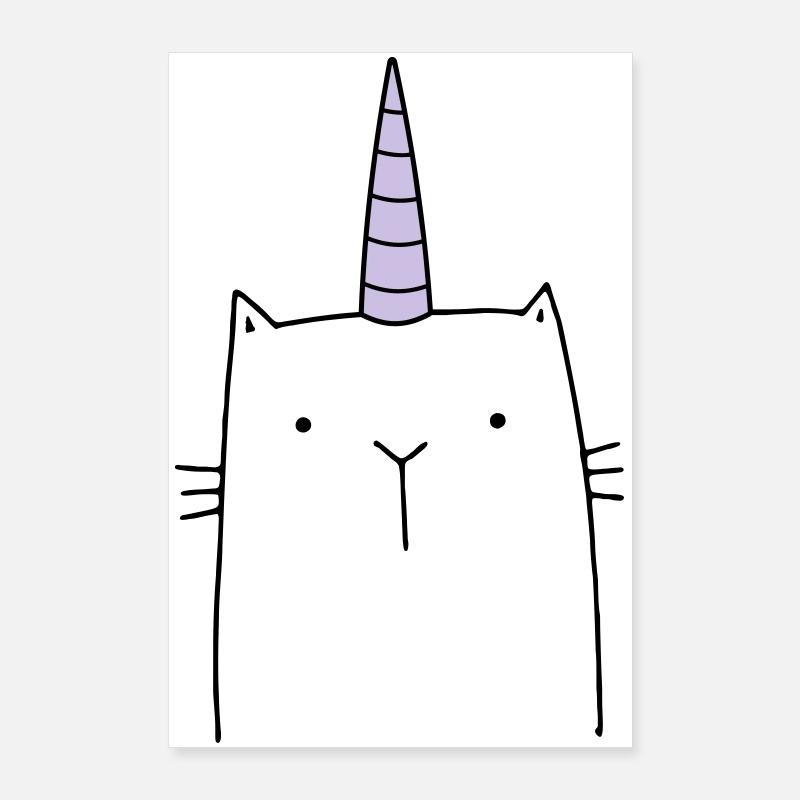 Einhorn Katze niedlich Geschenk Poster 60x90 cm
