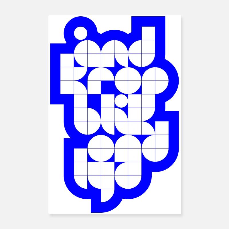 Poetry Words - Blue and White Poster 24" x 35" (60x90 cm)