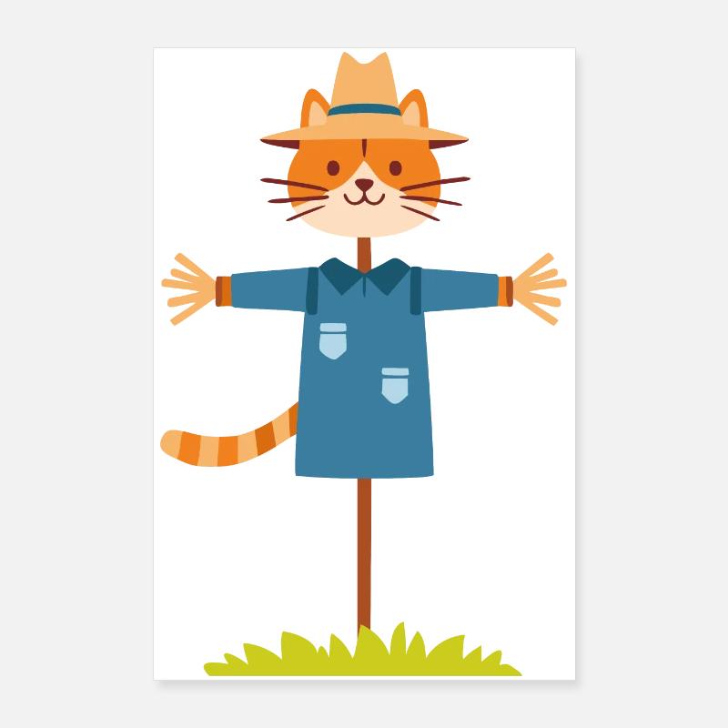 Chat épouvantail Poster 60 x 90 cm