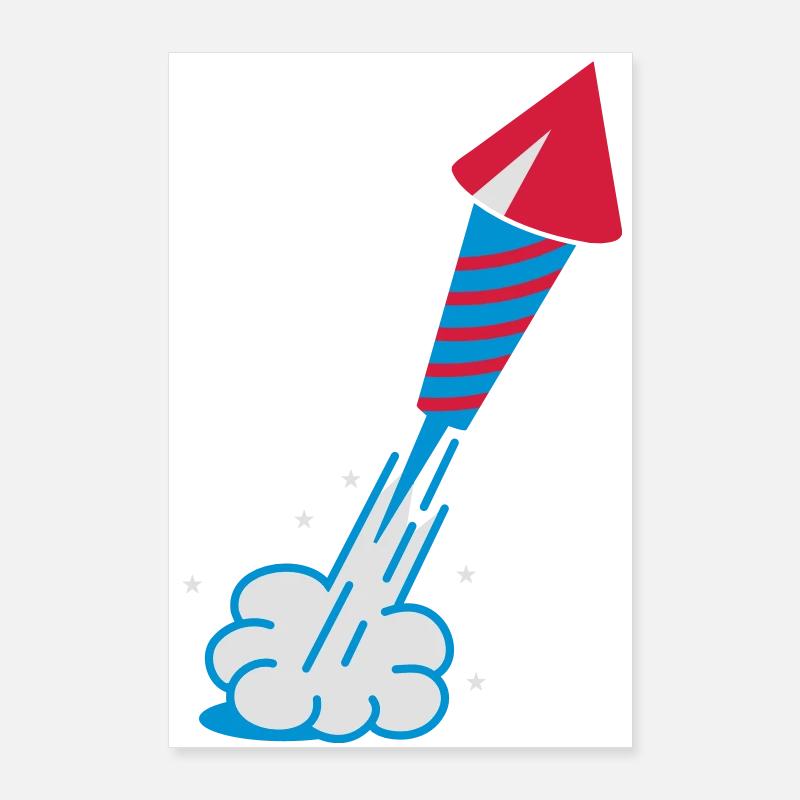 Fireworks rocket launch Poster 24" x 35" (60x90 cm)