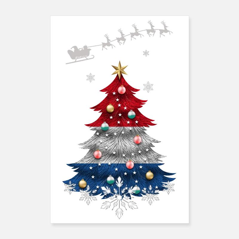 Christmas tree with Netherlands flag Poster 24" x 35" (60x90 cm)