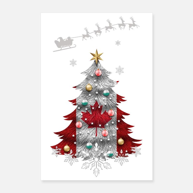 Christmas tree with Canada flag Poster 24" x 35" (60x90 cm)
