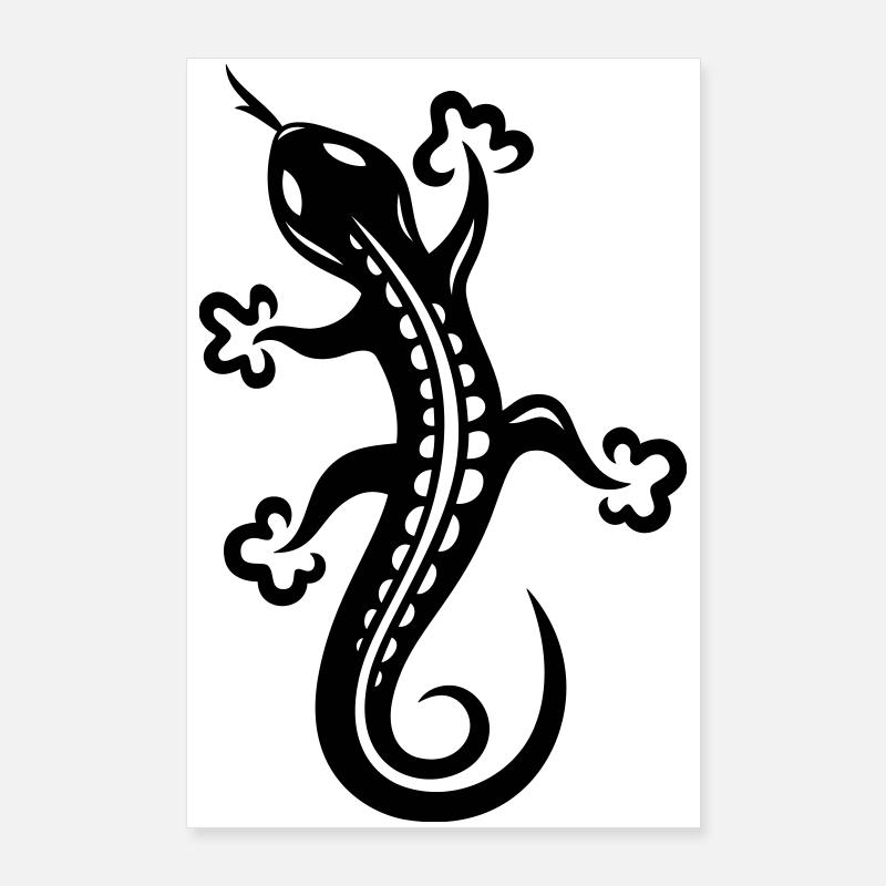Small lizard, salamander, Tattoo. Poster 24" x 35" (60x90 cm)