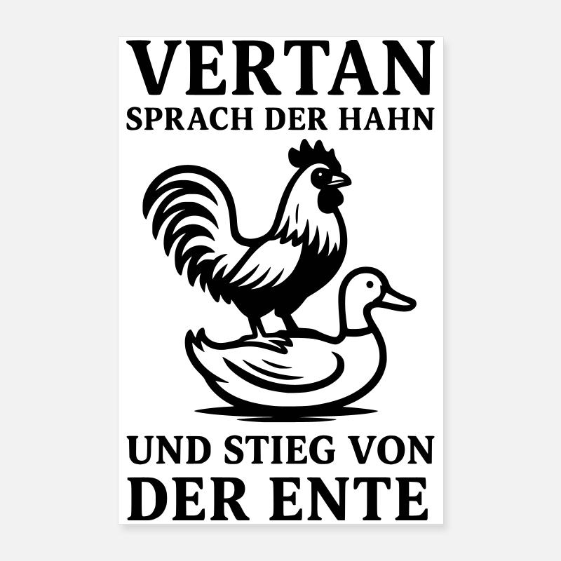 vertan sprach der hahn Poster 60x90 cm