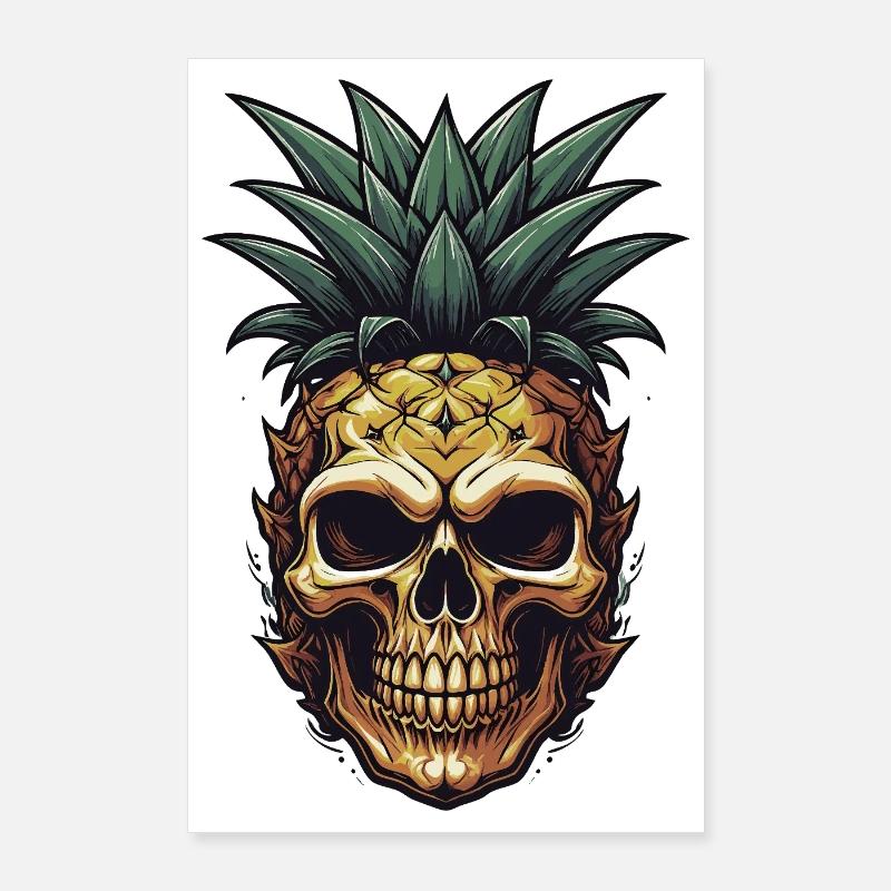 Crâne d’ananas tropical Poster 60 x 90 cm