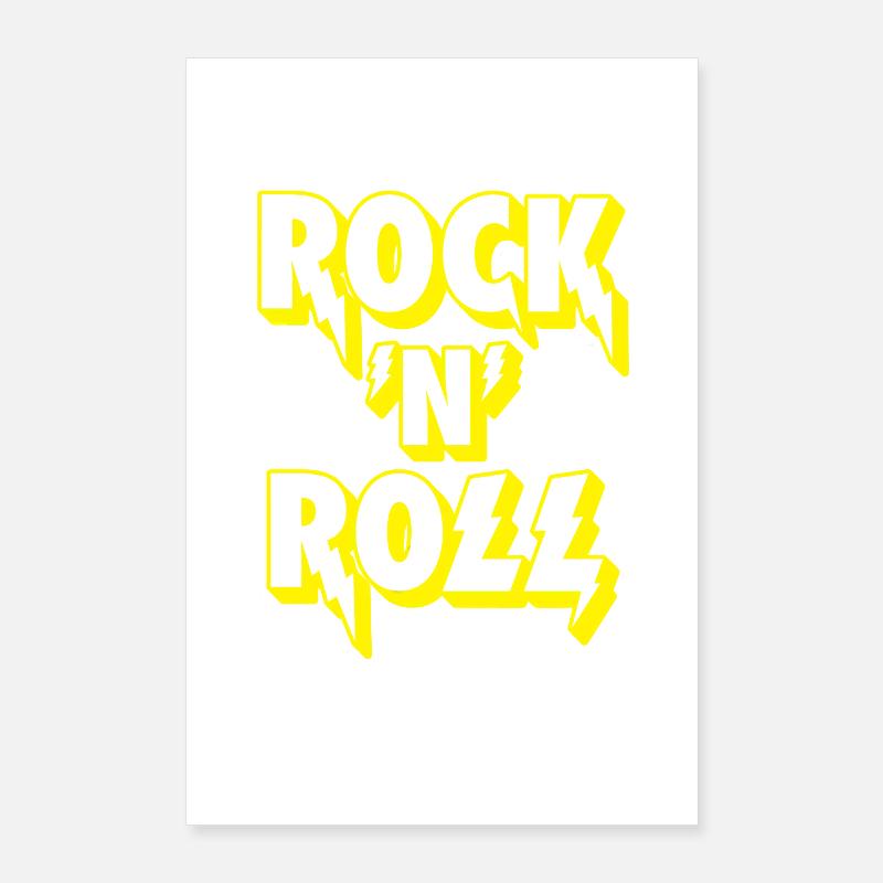 Rock 'N' Roll Lightning Bolt 3D Logo Poster 60 x 90 cm