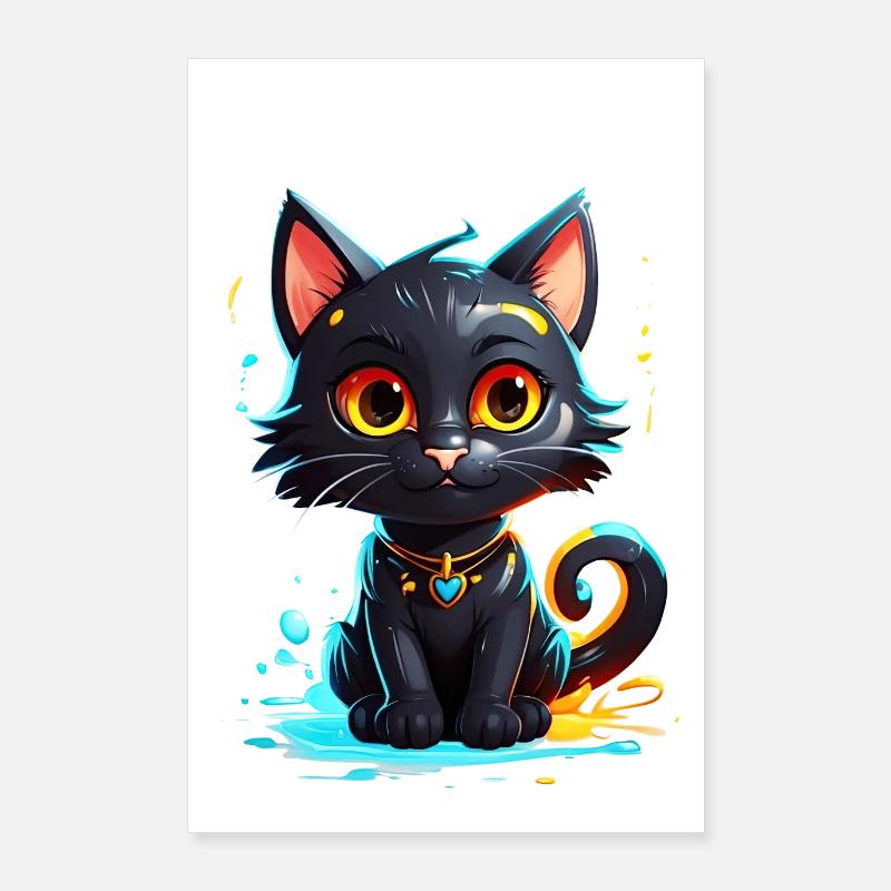 Black Kitty Poster 24" x 35" (60x90 cm)