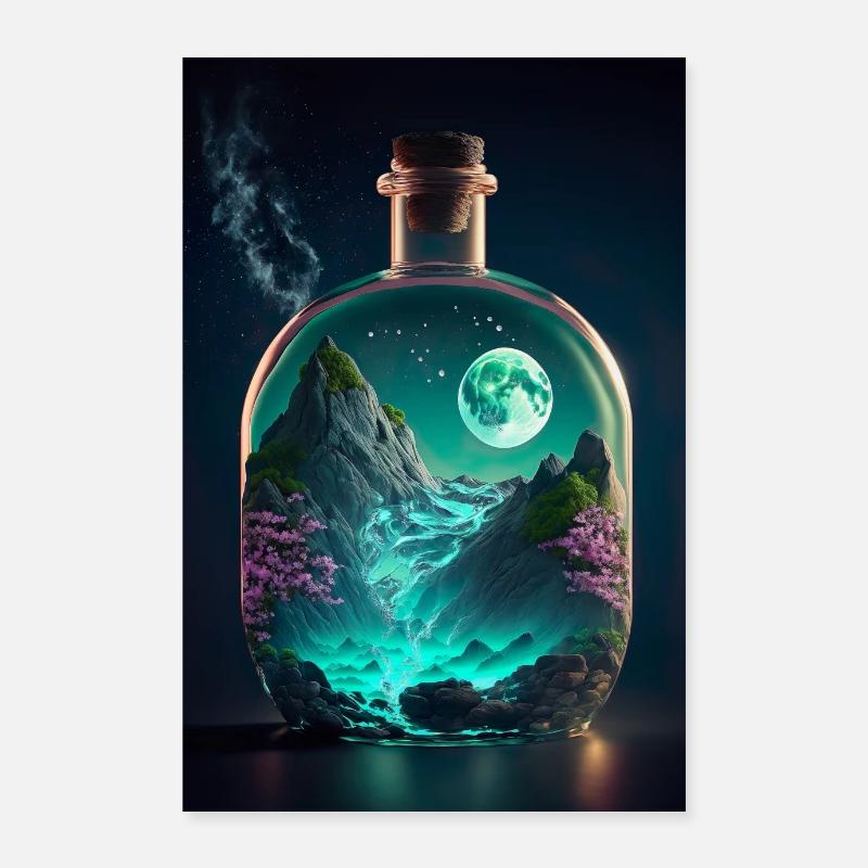Le parfum en vert Poster 60 x 90 cm