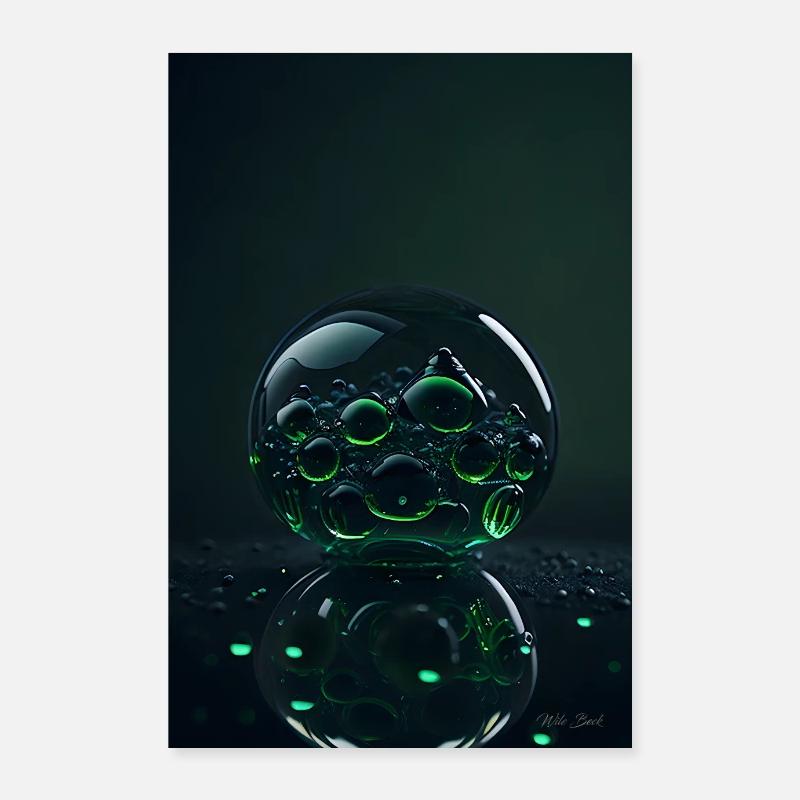 Bubbles in a bubble green 1 Poster 24" x 35" (60x90 cm)