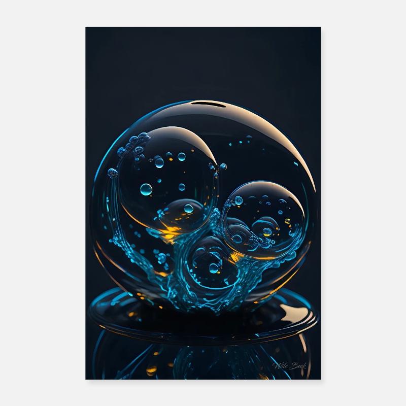 Blasen in einer Blase neon 2 Poster 60x90 cm