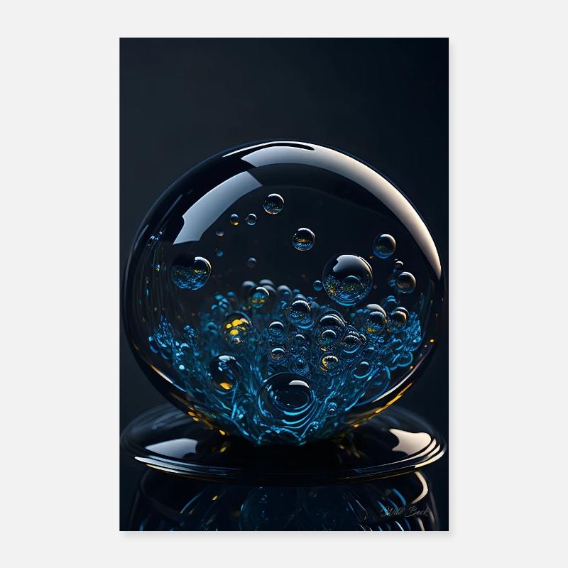 Blasen in einer Blase chrome 2 Poster 60x90 cm