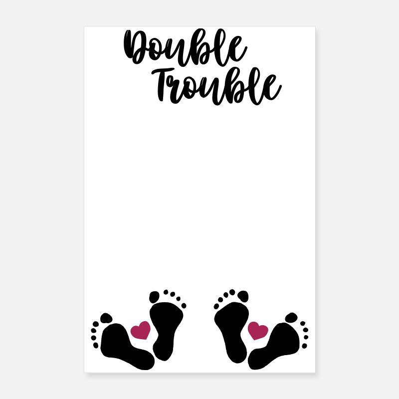Double Trouble - Enceinte avec des jumeaux Poster 60 x 90 cm