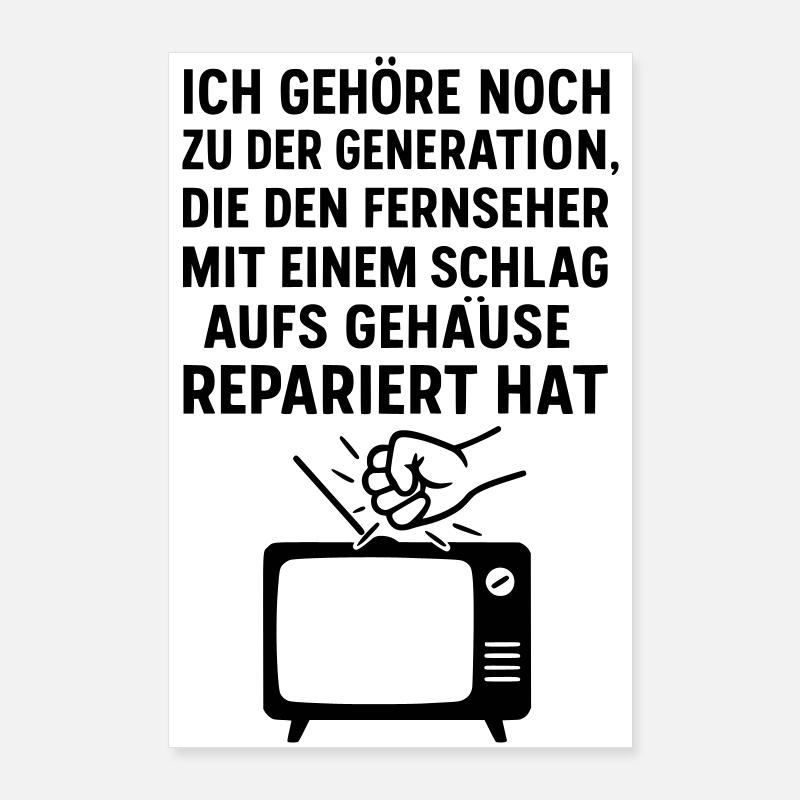Generation Television Réparation TV Poster 60 x 90 cm