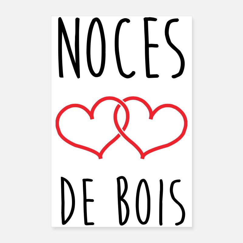 Noces de bois – 5 ans de mariage Poster 60 x 90 cm