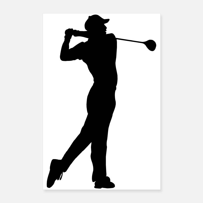 Schattenbild des Golfspielers Poster 60x90 cm
