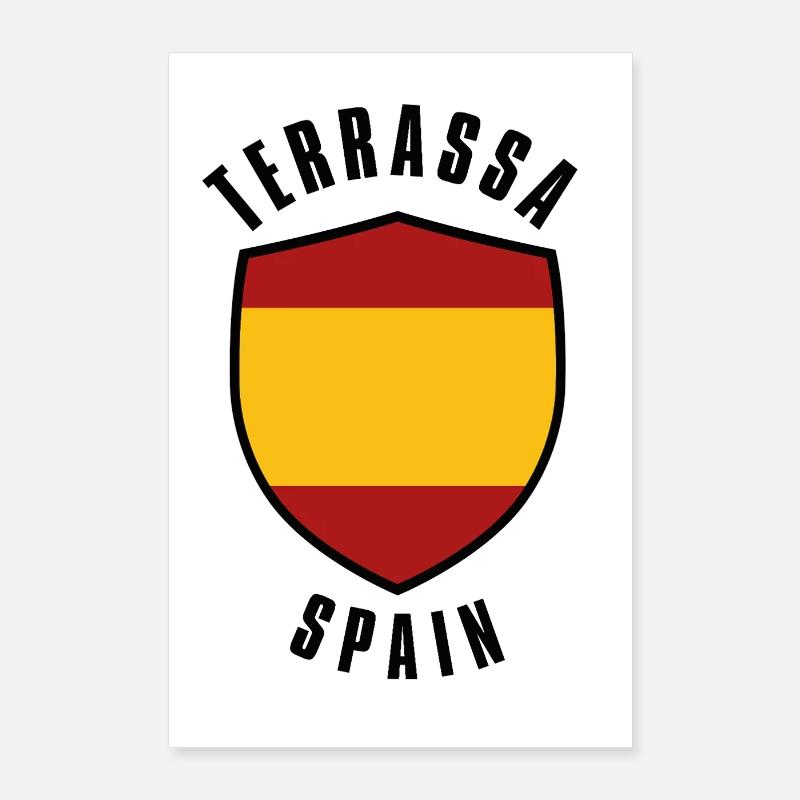 Drapeau espagnol avec ruban rouge-jaune-rouge Poster 60 x 90 cm