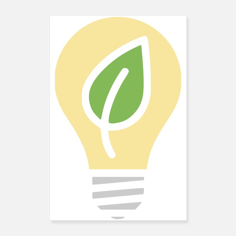 Light Bulb Environment Electricity Poster 24" x 35" (60x90 cm)