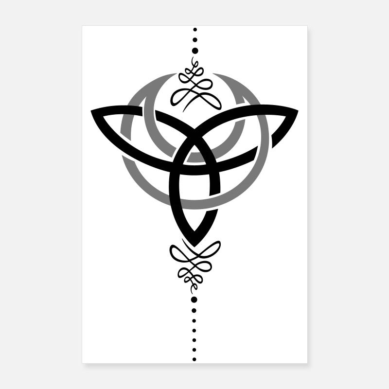 Celtic moon, crescent moon with Trinity symbol. Poster 24" x 35" (60x90 cm)