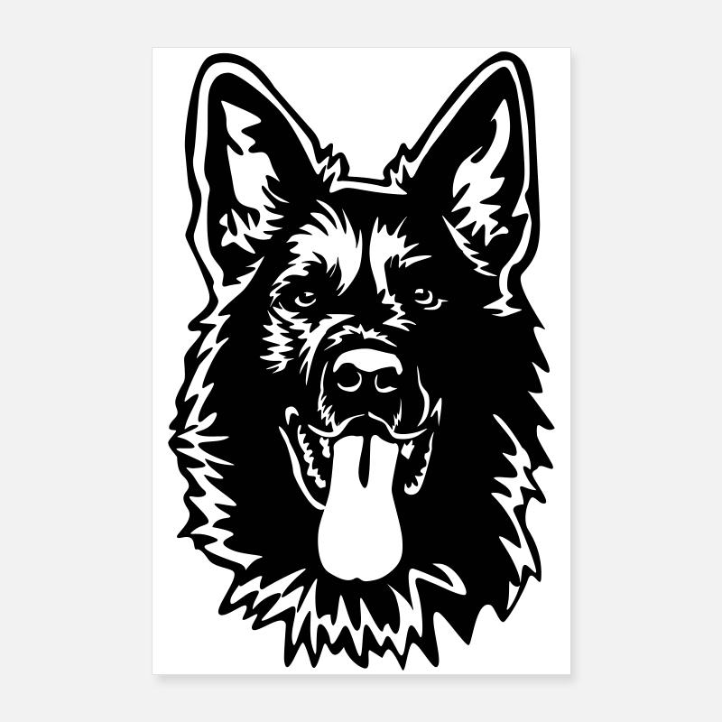 Deutscher Schäferhund Kopf Poster 60x90 cm