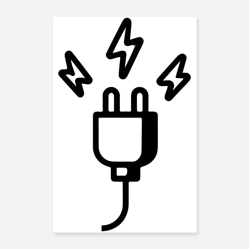 Strom Stecker Symbol Poster 60x90 cm
