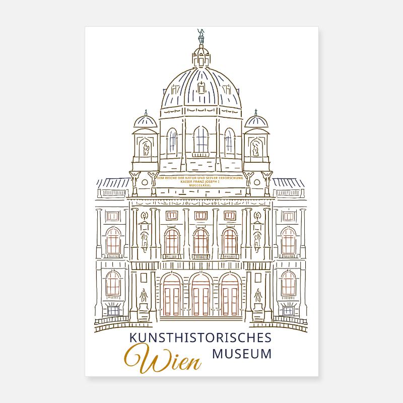 Vienne, Kunstmuseum KHM, Dessin à la main Autriche Poster 60 x 90 cm