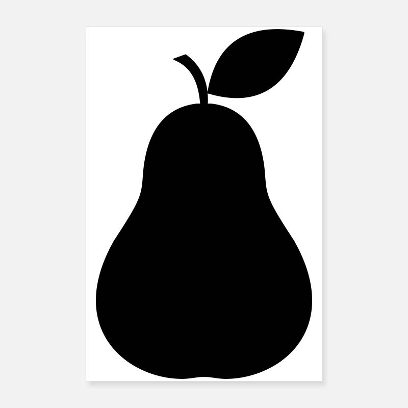Birne silhouette Obst minimal Poster 60x90 cm