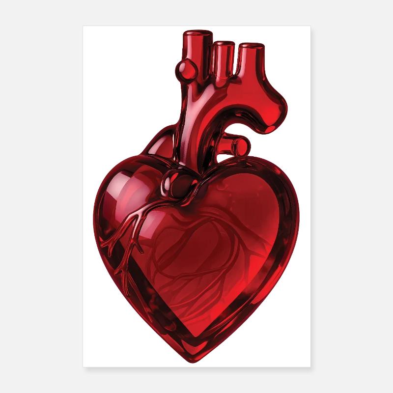 RUBY GLASS HEART - peace & love Poster 60 x 90 cm