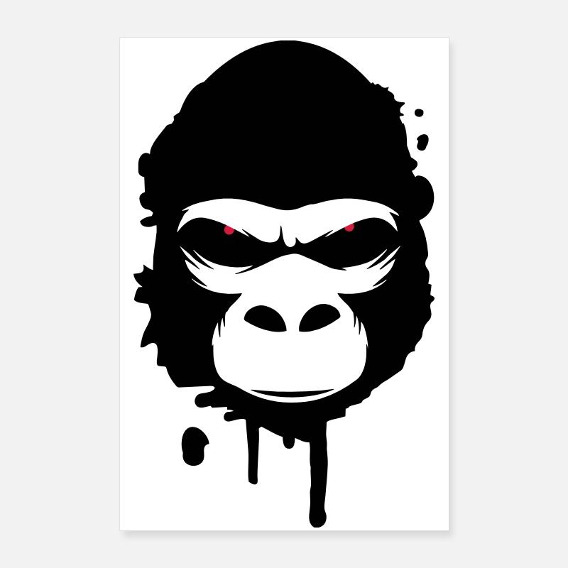 Une tête de gorille Graffiti Poster 60 x 90 cm