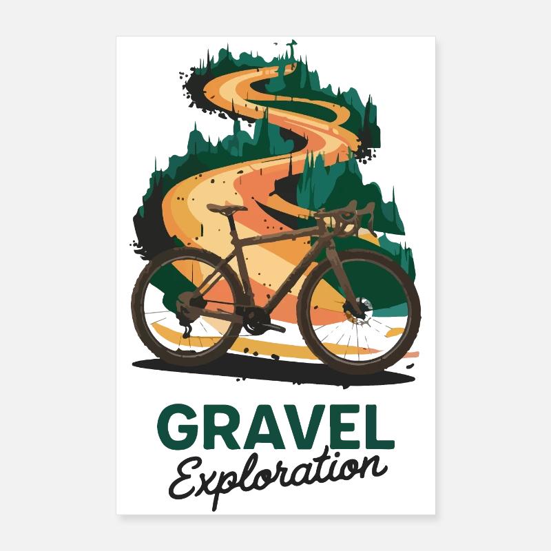 Conception de vélo d’exploration de gravier Poster 60 x 90 cm