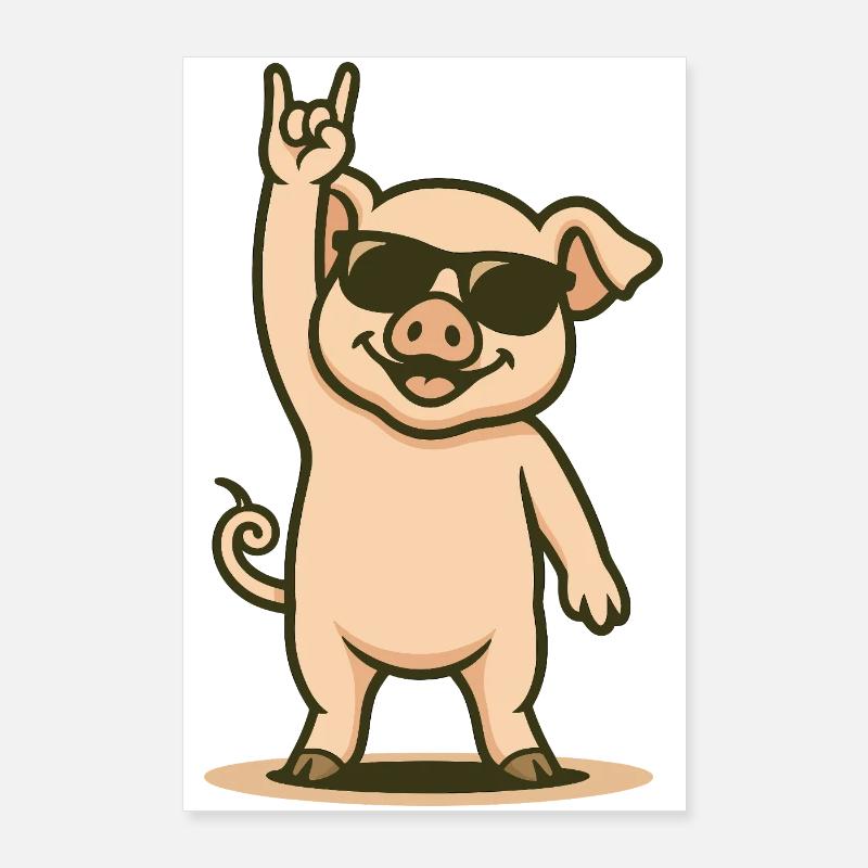Jupe de cochon avec style Poster 60 x 90 cm