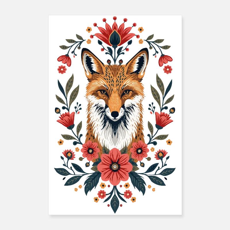 Blumenfuchs Porträt Poster 60x90 cm