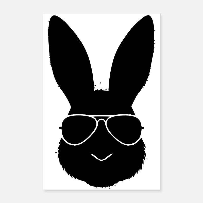 Profil cool des lunettes de soleil en forme de lapin Poster 60 x 90 cm