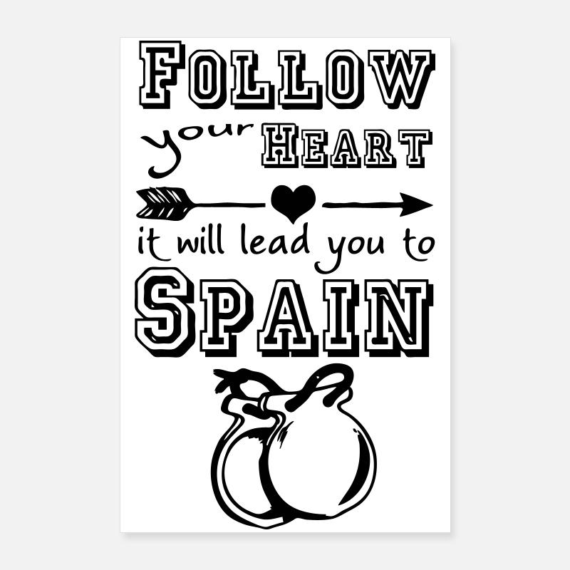 Heart leads you to Spain Poster 24" x 35" (60x90 cm)