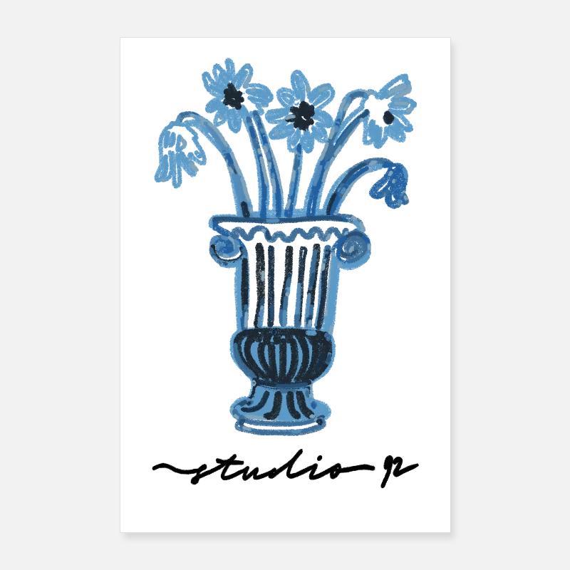 Blue Mood Botanical Poster 60x90 cm