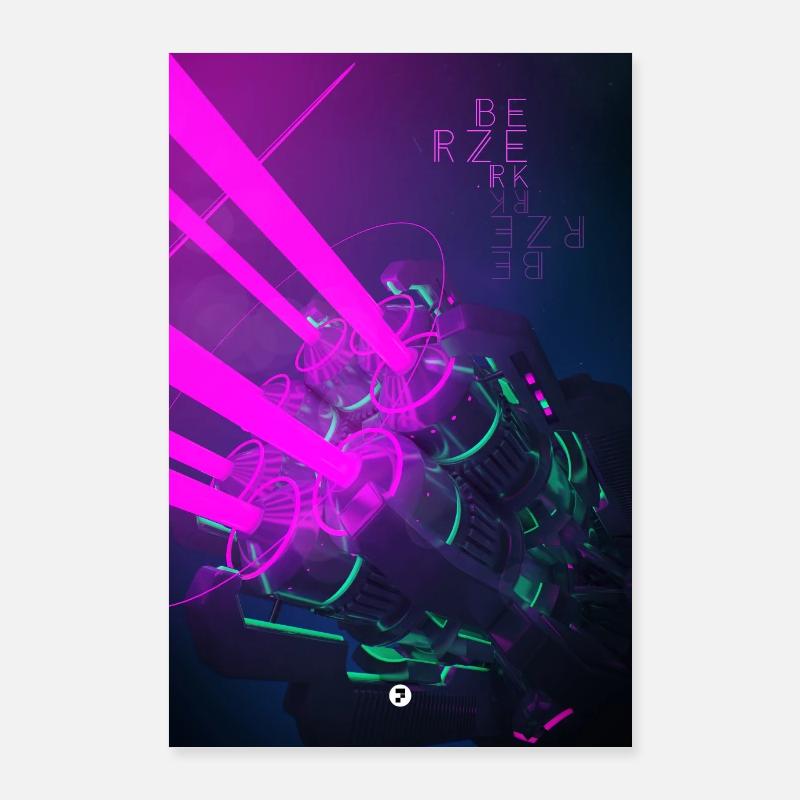 BERZERK2 - Poster 60x90 cm - Weiß