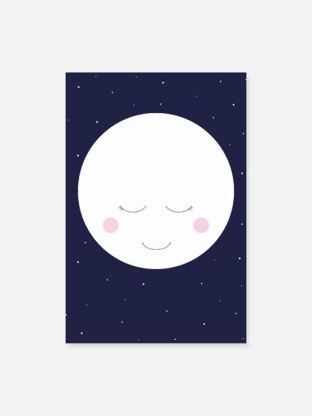 Moon - Poster 60x90 cm - Weiß