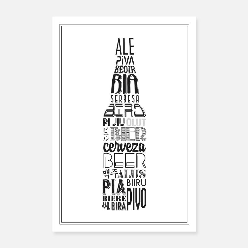 Affiches de bière différentes langues Poster 60 x 90 cm