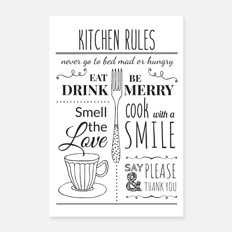 Kitchen Rules - Poster 24" x 35" (60x90 cm) - white