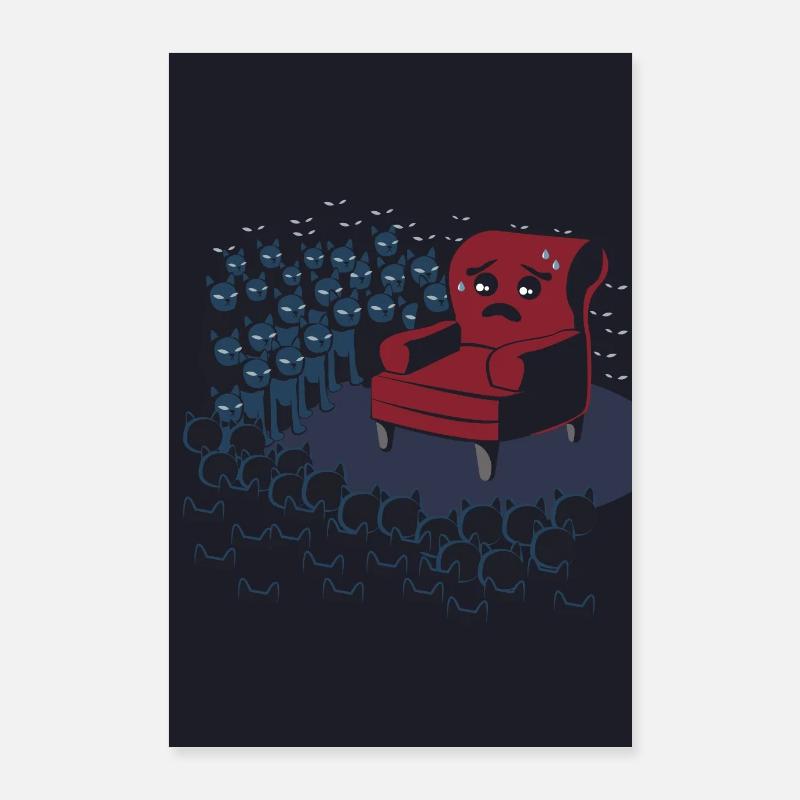Les chats grattent le fauteuil Poster 60 x 90 cm