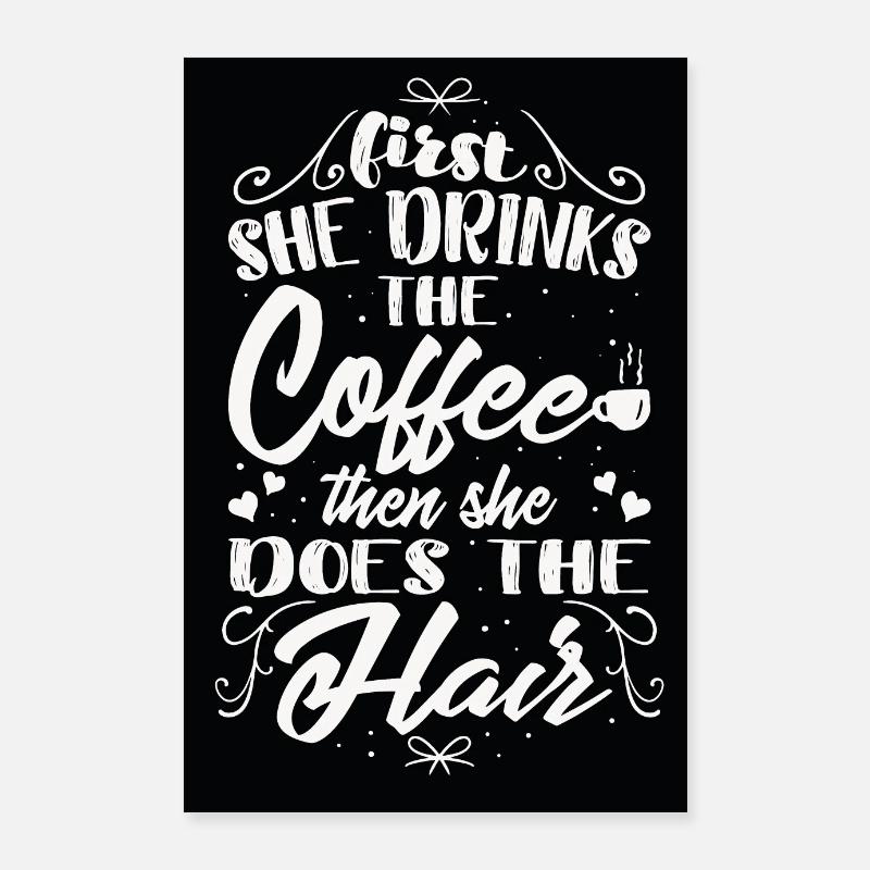 Affiche de typographie Barber - Barber - Coiffeur Poster 60 x 90 cm